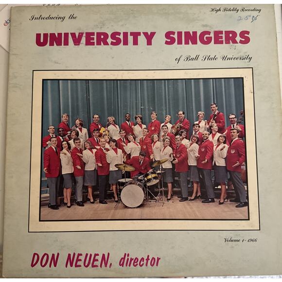 UNIVERSITY SINGERS OF BALL STATE UNIVERSITY MUNCIE IN 1966 LP 12" VINYL RECORD - Picture 1 of 2